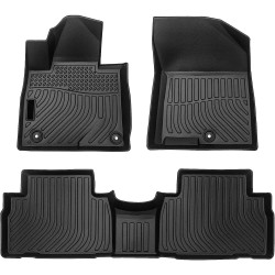 2019-2020 Hyundai Santa Fe SUV All Weather Custom Truck Floor Mats Best TPE Vehicle Floor Liners Automotive Front & Rear Mats PH