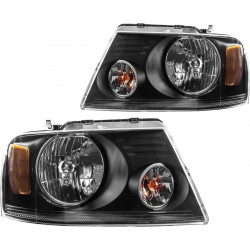 PHILTOP Headlights Assembly Compatible with 2004 2006-2008 Ford F-150, 2006 Lincoln Mark LT,Black Housing Clear Lens Amber Refle