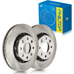 PHILTOP 10.07 inch（256 mm） Front Vented Disc Brake Rotors Compatible with Chevrolet 2004-2011 Aveo, Chevrolet 2013-2015 Spark, C