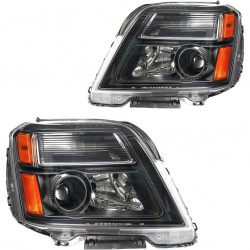 PHILTOP Headlight Assembly Compatible with 2010-2015 Chevy Terrain, Amber Reflector, Clear Lens, Black Housing, OE Replacement