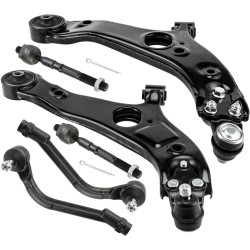 PHILTOP 6Pcs Suspension Kit Front Lower Control Arm w/Ball Joint Tie Rod End Fit for 2011-2015 Optima 2011-2014 Sonata/Azera 201