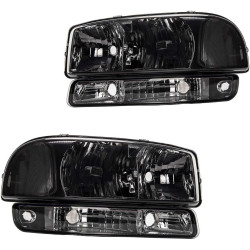 PHILTOP Headlight Assembly, Chrome Headlights for 1999-2006 Sierra 1500, 2000-2006 Yukon/Yukon XL 1500, 2007 Sierra 1500 Classic