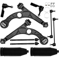 PHILTOP Front Suspension Kit Lower Control Arm w/Ball Joint Sway Bar End Link Tie Rod End Rack and Pinion Boots Compatible with 