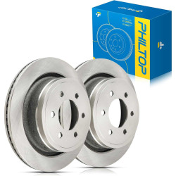 PHILTOP 13.7 inch（348.2 mm） Rear Vented Disc Brake Rotors Compatible with Ford F150 2012-2018, 2-PC Set replace # 54186
