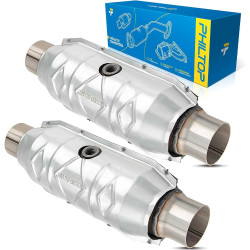 2.5" Inlet / Outlet, 2-PC Universal Catalytic Converter , 2 O2 Sensor, EPA Compliant, PHILTOP