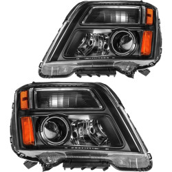 PHILTOP Headlight Assembly Pair Compatible with 2016-2017 Terrain, Amber Reflector, Clear Lens, Black Housing, Driver and Passen