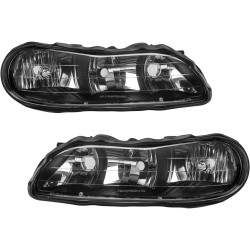 PHILTOP Headlight Assembly Replacement for 1997-2003 Malibu, 2004-2005 Classic, 1997-1999 Cutlass/Cutlass Supreme, Clear Reflect