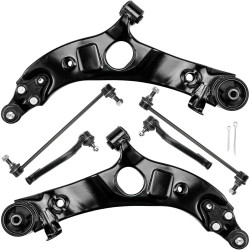 PHILTOP 6Pcs Suspension Kit Front Lower Control Arm w/Ball Joint Sway Bar End Link Tie Rod End Fit for 2013-2018 Santa Fe Sport 