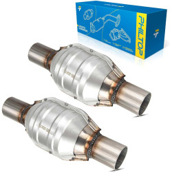 2.25" Inlet / Outlet, 2-PC Universal Catalytic Converter , 2 O2 Sensor, EPA Compliant, PHILTOP