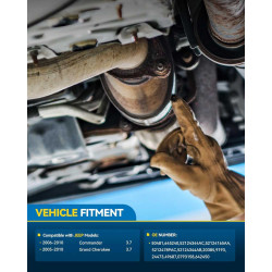 2008 2010 Jeep Commander/2007-2009 Grand Cherokee 3.7L, Rear Side, 1-PC Catalytic Converter, EPA Compliant, PHILTOP 645240