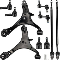 PHILTOP 10Pcs Suspension Kit Front Lower Ball Joint Control Arm Sway Bar End Link Tie Rod End Fit for 2003-2004 Element DX 2003-