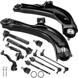 PHILTOP 12Pcs Suspension Kit Front Upper Control Arm Lower Control Arm w/Ball Join Sway Bar End Link Tie Rod End Fit for 2013-20