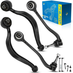 PHILTOP 10Pcs Suspension Kit Front Lower Ball Joint Control Arm Sway Bar End Link Tie Rod End Fit for 2000-2003 BMW X5