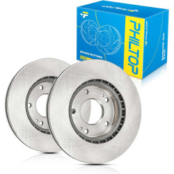 PHILTOP Front Vented Disc Brake Rotors for Hyundai Select Kia and Hyundai Models - Elantra, Elantra GT, Soul, Forte, Veloster, F