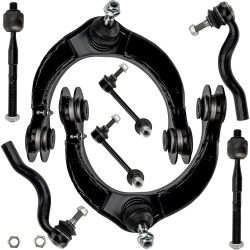 PHILTOP Front Suspension Kit Upper Control Arm w/Ball Joint Sway Bar End Link Tie Rod End for Chery Traverse 2009-2017, GMC Acad