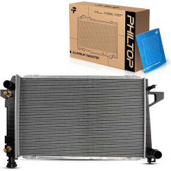 PHILTOP CU1452 Engine Coolant Aluminum Radiator Compatible with 1985-1992 Bronco 4.9L 1985-1996 F-150/F-250/F-350 4.9L (w/o A/C;