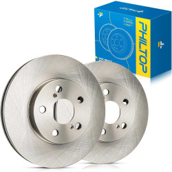 PHILTOP 10.03 inch（255 mm） Front Vented Disc Brake Rotors Compatible with Toyota Prius 2010-2011, 2-PC Set replace # 31541